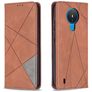Mobigear Rhombus Slim Nokia 1.4 Hoesje Bookcase - Cognac