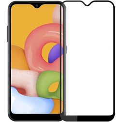 Mobigear Premium Samsung Galaxy A01 Glazen Screenprotector - Case Friendly - Zwart