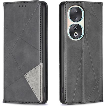 Mobigear Rhombus Slim HONOR 90 Hoesje Bookcase - Zwart