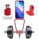 Mobigear Lanyard Card iPhone 17 Pro Max Siliconen Hoesje met koord en Pasjeshouder - Rood