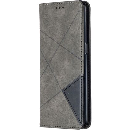Mobigear Rhombus Slim OPPO Reno 4 Hoesje Bookcase - Grijs