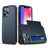 Mobigear Card iPhone 13 Mini Hoesje Hardcase Backcover Shockproof met Pasjeshouder - Blauw