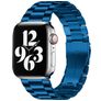Mobigear Antwerp Stalen Apple Watch Bandje Vouwsluiting - 42/41/40/38 mm - Blauw