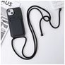 Mobigear Lanyard Card iPhone 15 Plus Siliconen Hoesje met koord en Pasjeshouder - Zwart
