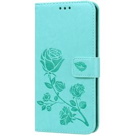 Mobigear Roses Samsung Galaxy A10 Hoesje Bookcase Portemonnee - Turquoise
