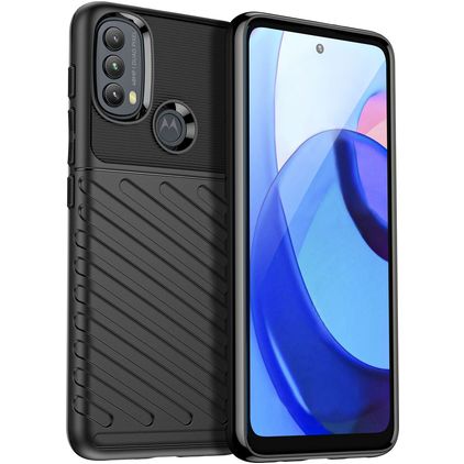 Mobigear Groove Motorola Moto E20 Hoesje Flexibel TPU Backcover - Zwart