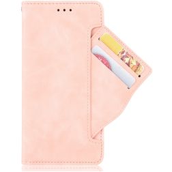 Mobigear Slide Wallet Motorola One Hyper Hoesje Bookcase Portemonnee - Roze