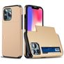 Mobigear Card iPhone 13 Pro Hoesje Hardcase Backcover Shockproof met Pasjeshouder - Goud