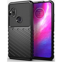 Mobigear Groove Motorola One Hyper Hoesje Flexibel TPU Backcover - Zwart