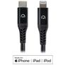 Mobilize Strong Nylon USB-C naar Apple Lightning Kabel MFI 2 Meter - Zwart
