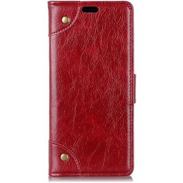 Mobigear Ranch Motorola One Power Hoesje Bookcase Portemonnee - Bordeaux Rood