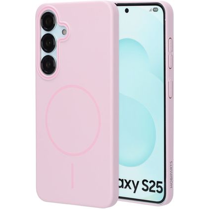 Mobiparts Slim Line Samsung Galaxy S25 MagSafe Hoesje Hardcase Backcover - Blush Pink