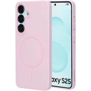 Mobiparts Slim Line Samsung Galaxy S25 MagSafe Hoesje Hardcase Backcover - Blush Pink