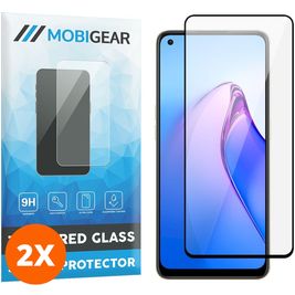 Mobigear Premium OPPO Reno 8 Glazen Screenprotector - Case Friendly - Zwart (2-Pack)