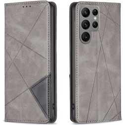 Mobigear Rhombus Slim Samsung Galaxy S24 Ultra Hoesje Bookcase - Grijs