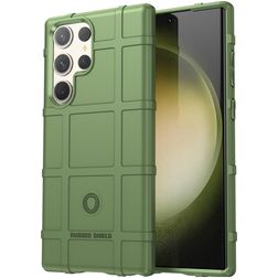 Mobigear Rugged Shield Samsung Galaxy S24 Ultra Hoesje Flexibel TPU Backcover Shockproof - Groen