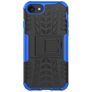 Mobigear Tire iPhone SE (2020) Hoesje Hardcase Backcover Shockproof met Standaard - Zwart / Blauw