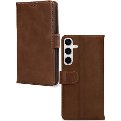 Mobilize Wallet Samsung Galaxy S24 FE Hoesje Echt Leer Bookcase Portemonnee - Bruin