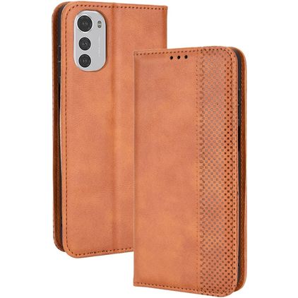 Mobigear Sensation Motorola Moto E32 Hoesje Bookcase Portemonnee - Bruin