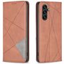 Mobigear Rhombus Slim Samsung Galaxy A35 Hoesje Bookcase - Bruin