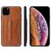 Fierre Shann Card Pocket iPhone 11 Pro Hoesje Backcover met Pasjeshouder en Standaard - Cognac