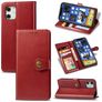 Mobigear Snap Button iPhone 12 Pro Hoesje Bookcase Portemonnee - Rood