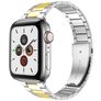 Mobigear Lissabon Stalen Apple Watch Bandje Vouwsluiting - 42/41/40/38 mm - Goud / Zilver