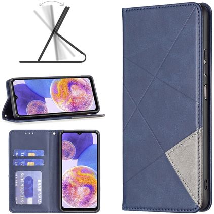 Mobigear Rhombus Slim Samsung Galaxy A23 Hoesje Bookcase - Blauw