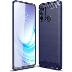 Mobigear Brushed Slim Motorola Moto G60 Hoesje Flexibel TPU Backcover - Blauw