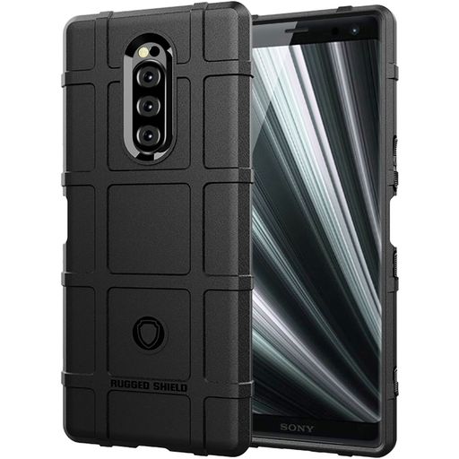 Mobigear Rugged Shield Sony Xperia 1 Hoesje Flexibel TPU Backcover Shockproof - Zwart
