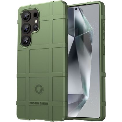 Mobigear Rugged Shield Samsung Galaxy S25 Ultra Hoesje Flexibel TPU Backcover Shockproof - Groen