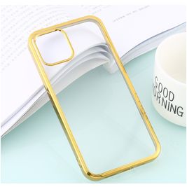 Mobigear Royal iPhone 12 Pro Max Hoesje Flexibel TPU Backcover - Transparant / Goud