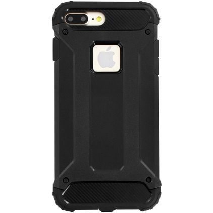 Mobiparts Rugged Shield iPhone 8 Plus Hoesje Hardcase Backcover Shockproof - Zwart