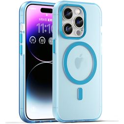 Mobigear Shockproof iPhone 16 Pro MagSafe Hoesje Flexibel TPU Backcover - Blauw