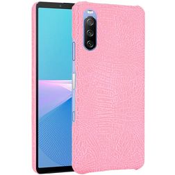 Mobigear Croco Sony Xperia 10 III Hoesje Hardcase Backcover - Roze