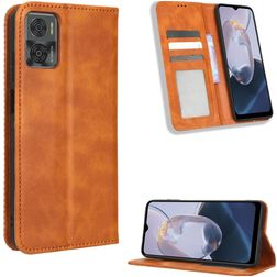 Mobigear Sensation Motorola Moto E22i Hoesje Bookcase Portemonnee - Bruin