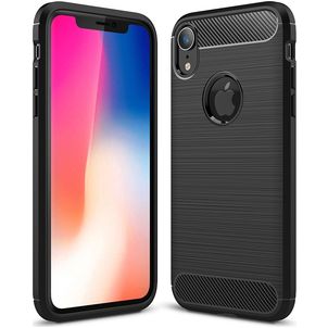 Mobigear Brushed Slim iPhone XR Hoesje Flexibel TPU Backcover - Zwart