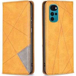 Mobigear Rhombus Slim Motorola Moto G200 5G Hoesje Bookcase - Cognac