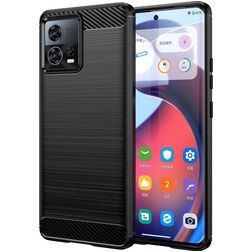 Mobigear Brushed Slim Motorola Edge 30 Fusion Hoesje Flexibel TPU Backcover - Zwart