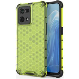 Mobigear Honeycomb OPPO Reno 7 4G Hoesje Hardcase Backcover Shockproof - Groen