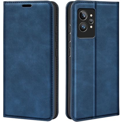 Mobigear Retro Slim Realme GT2 Pro Hoesje Bookcase Portemonnee - Donkerblauw