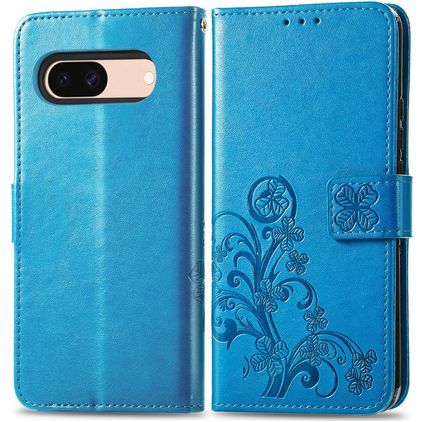 Mobigear Clover Google Pixel 8a Hoesje Bookcase Portemonnee - Blauw
