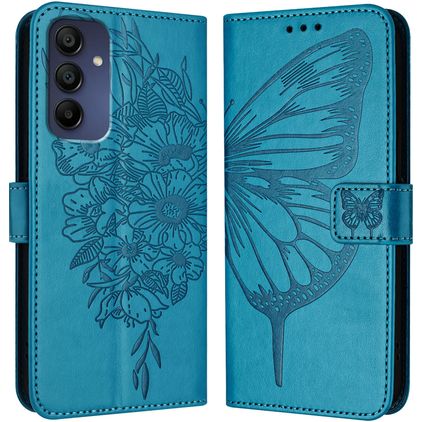 Mobigear Butterfly Samsung Galaxy A16 Hoesje Bookcase Portemonnee - Blauw