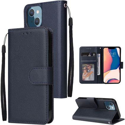 Mobigear Wallet iPhone 14 Plus Hoesje Bookcase Portemonnee - Marineblauw
