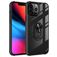 Mobigear Crystal Ring iPhone 14 Pro Max Hoesje Hardcase Backcover met Ringhouder - Transparant / Zwart