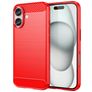Mobigear Brushed Slim iPhone 16 Plus Hoesje Flexibel TPU Backcover - Rood