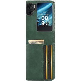 Mobigear Excellent Wallet OPPO Find N2 Flip Hoesje Hardcase Backcover - Groen