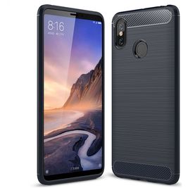 Mobigear Brushed Slim Xiaomi Mi Max 3 Hoesje Flexibel TPU Backcover - Marineblauw Mobigear Brushed Slim Xiaomi Mi Max 3 Hoesje Flexibel TPU Backcover - Marineblauw