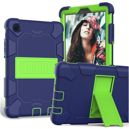 Mobigear ShieldStand Samsung Galaxy Tab A7 Lite Hoes Hard kunststof / Siliconen Backcover + Standaard - Blauw / Groen