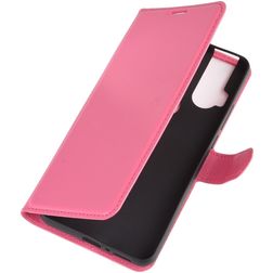 Mobigear Classic Motorola One Hyper Hoesje Bookcase Portemonnee - Magenta